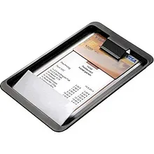 Подносик для денег 20*12 см. с зажимом пластик. черный APS /1/