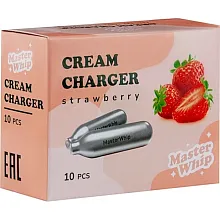 Баллончики для сифона для взбивания сливок (N2O) 10 шт/уп. вкус клубника MasterWhip /1/36/