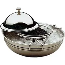 Икорница с емкостью для льда d=19 см. и крышкой нерж.+стекло APS /1/