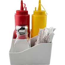 Подставка барная для специй 118*118*70 мм. на 4 предмета, белая MG /1/