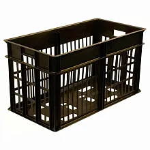 Ящик 660*340*360 мм. для яиц прямой перфорированный, черный /1/18/