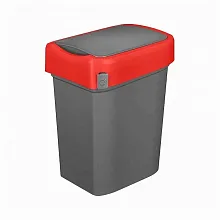 Бак для мусора 10 л. 24,5*19,6*34,5 см. с красным ободом, п/п /1/4/