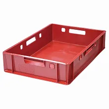 Ящик 600*400*120 мм. для мяса Е1 прямой сплошной, красный /1/80/