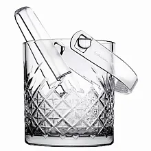 Ведро для льда d=15 см. 1,0 л. стекло, с пластик. щипцами Таймлесс Турция /1/6/