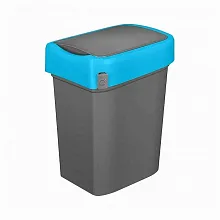 Бак для мусора 10 л. 24,5*19,6*34,5 см. с синим ободом, п/п /1/4/