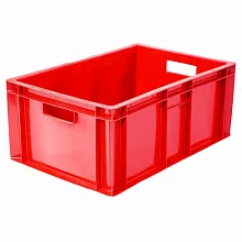 Ящик 600*400*250 мм. для мяса прямой сплошной, красный /1/36/