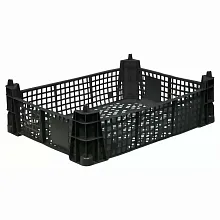 Ящик 400*300*110 мм. для грибов перфорированный, черный /1/160/