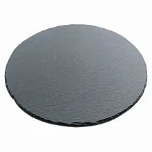 Блюдо для подачи круглое d=35 см. h=0,9 см. черное, сланец MGprof /1/