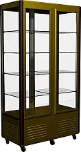 Шкаф холодильный Полюс D4 VM 800-1 (R800C Сarboma Люкс) (0109-0102 (коричн-золот) 2 дв,стекл полк)