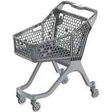 Тележка покупательская пластиковая EuroposGroup SURF S серая, задняя стенка серая (RAL 7024)