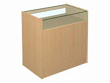 Прилавок CRYSPI ET P (ET 5590 GS, 900x550x900, со стеклянным верхом, ЛДСП16, бук натуральный)