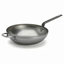 Сковорода Wok d=32 см. h=9,2 см. 3,7 л. белая сталь с 2 ручками De Buyer /1/6/