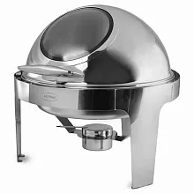 Чафиндиш (мармит) 6 л. d=35 см. круглый со стеклянной крышкой Roll-Top MGsteel /1/