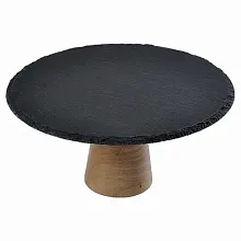 Подставка для торта d=25 см. h=12,5 см. черная, сланец MGprof /1/10/