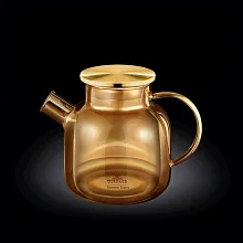 Чайник 1200 мл. заварочный золотой, с крышкой нерж., Термостекло Wilmax /1/18/