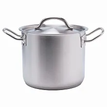 Кастрюля 2,8 л. нерж. d=17,5 см. h=14 см. тройное дно с крышкой (индукция) MGsteel /1/