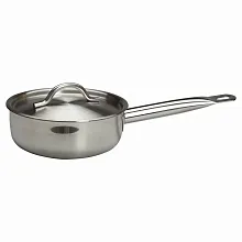 Сотейник 1,3 л. нерж. d=15,5 см. h=8,5 см. с крышкой тройное дно (индукция) MGsteel /1/