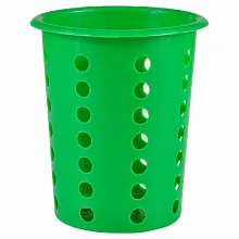 Емкость для столовых приборов (стакан) d= 95 мм. h=130 мм. перфорированная светло-зеленая , пластик MGprof /1/