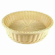 Корзина для хлеба круглая d=35 см. h=10 см. бежевая полиротанг MGprof /1/25/
