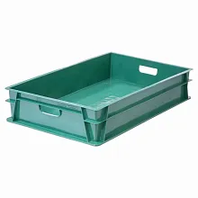 Ящик 740*465*145 мм. для хлеба, прямой сплошной, зеленый (крышка 73937) /1/72/