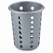 Емкость для столовых приборов (стакан) d= 95 мм. h=130 мм. перфорированная серый, пластик MGprof /1/17/