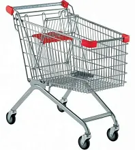 Тележка покупательская (тип евро) EKSI 125л, с д/с, TPR125, красный пластик, красная ручка