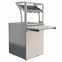 Прилавок для приборов и подносов Luxstahl ПП (С)-600 Premium (нерж.)