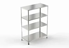 Стеллаж кухонный Рест металл СК 1200/600/1800, с+ («Стандарт+», GP, зашит с 3-х сторон-сталью AISI 430 0,8)