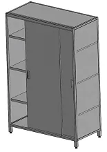 Шкаф нейтральный Рест металл ШКН 1200/600/1800, п («Профи», GP, каркас сварной-труба 25*25,двери-купе- 2шт.)