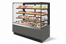 Витрина кондитерская Chilz Vete II kub 130, Серый матовый/Шлифованная нержавейка VG033.B7016M