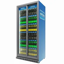 Холодильный шкаф Frigoglass Max 1000 SD (сер.корпус, бел.кабинет, двери купе, 2Led, 6полок, 6цд, контроллер, откл.освещ.)