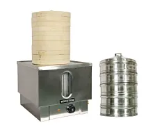 Пароварка настольная с круглыми деревянными корзинами Kocateq ES4WR