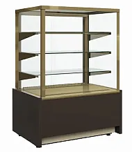 Витрина кондитерская Полюс Carboma KC70 VH 0,9-1 LIGHT Chocolate 9006-9005 (ВХСв-0,9д Cube ТЕХНО для шоколада)