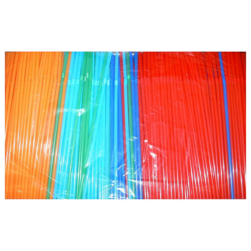 Трубочки коктейльные 0,5*24 см. 1000 шт. цветные с гофрой MIX /1/12/