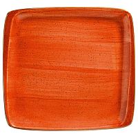 Тарелка квадратная 150*140 мм. без полей Терракота /6/12/