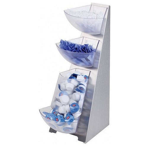 Подставка нерж. с пласт. емк. 1 л. для пакет. прод. 19*31 см. h=53 см. APS (11451) /1/