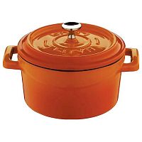 Кастрюля 1,7 л. чугун d=18 см. оранжевая LAVA
