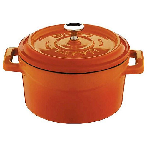 Кастрюля 1,7 л. чугун d=18 см. оранжевая LAVA