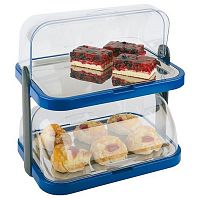 Этажерка для сервировки 2 яруса 44*32 см h=44 см охлажд. с крышкой Roll-Top синяя APS