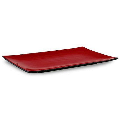 Тарелка прямоугольная 19,5 *30 см. Киото Блэк энд Рэд /3/