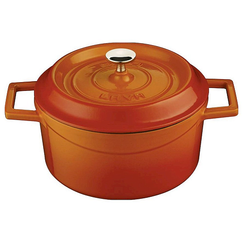 Кастрюля порц. 0,55 л. чугун d=12 см. оранжевая LAVA