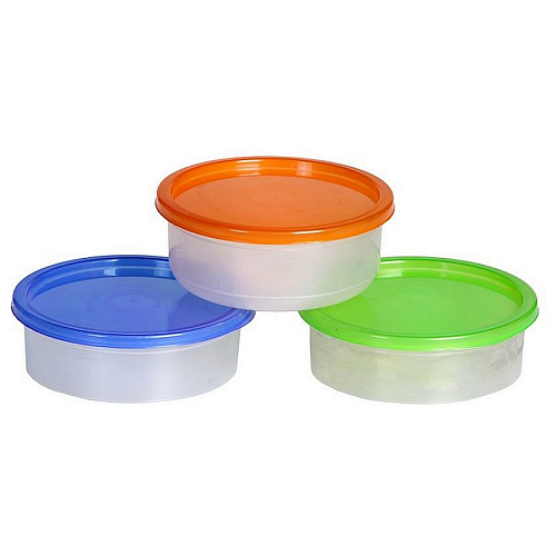Контейнер 500 мл. круглый с крышк. цвет в асорт. /1/84/