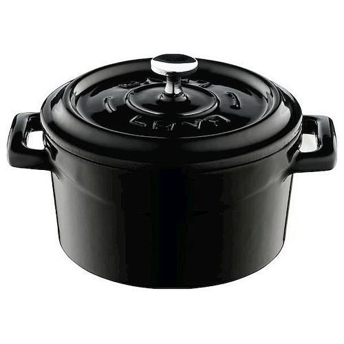 Кастрюля порц. 0,35 л. чугун d=10 см. черная, глянцевая "TRENDY" LAVA