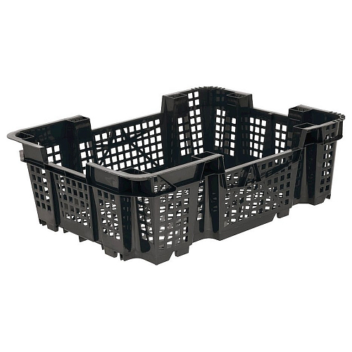 Ящик 400*300*126 мм. грибной, перфорир. черный /1/