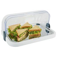 Поднос сервировочный 44*32 см. h=20,5 см. пласт+нерж. с крышкой Roll-Top с охлажд. APS