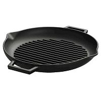 Сковорода-гриль d=30 см. с 2-мя ручками, чугун, черная "ECO" LAVA