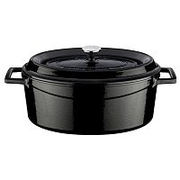 Кастрюля 4,0 л. чугун l=27*20 см. овальная, черная матовая LAVA /1/