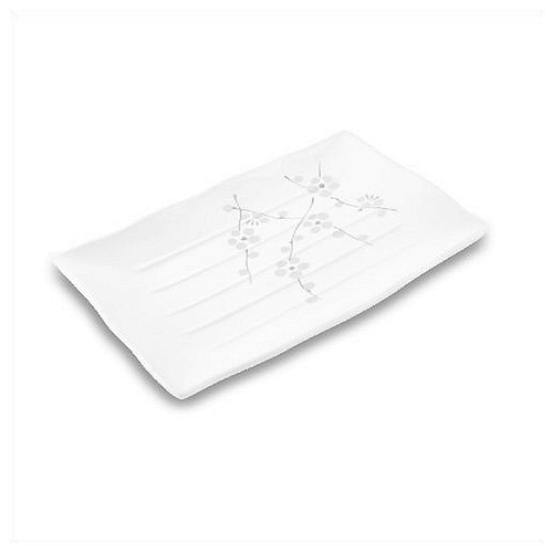 Тарелка прямоугольная 25,5*18,5 см. "Японская слива"