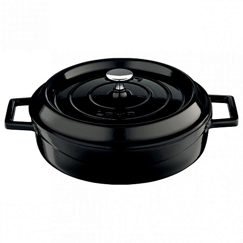 Кастрюля 2,4 л. чугун d=24 см. черная, низкая "TRENDY" LAVA