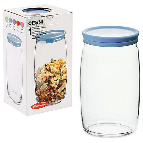 Банка для сыпучих продуктов 1500 мл. с пластиковой крышкой Чешни Б /1/6/